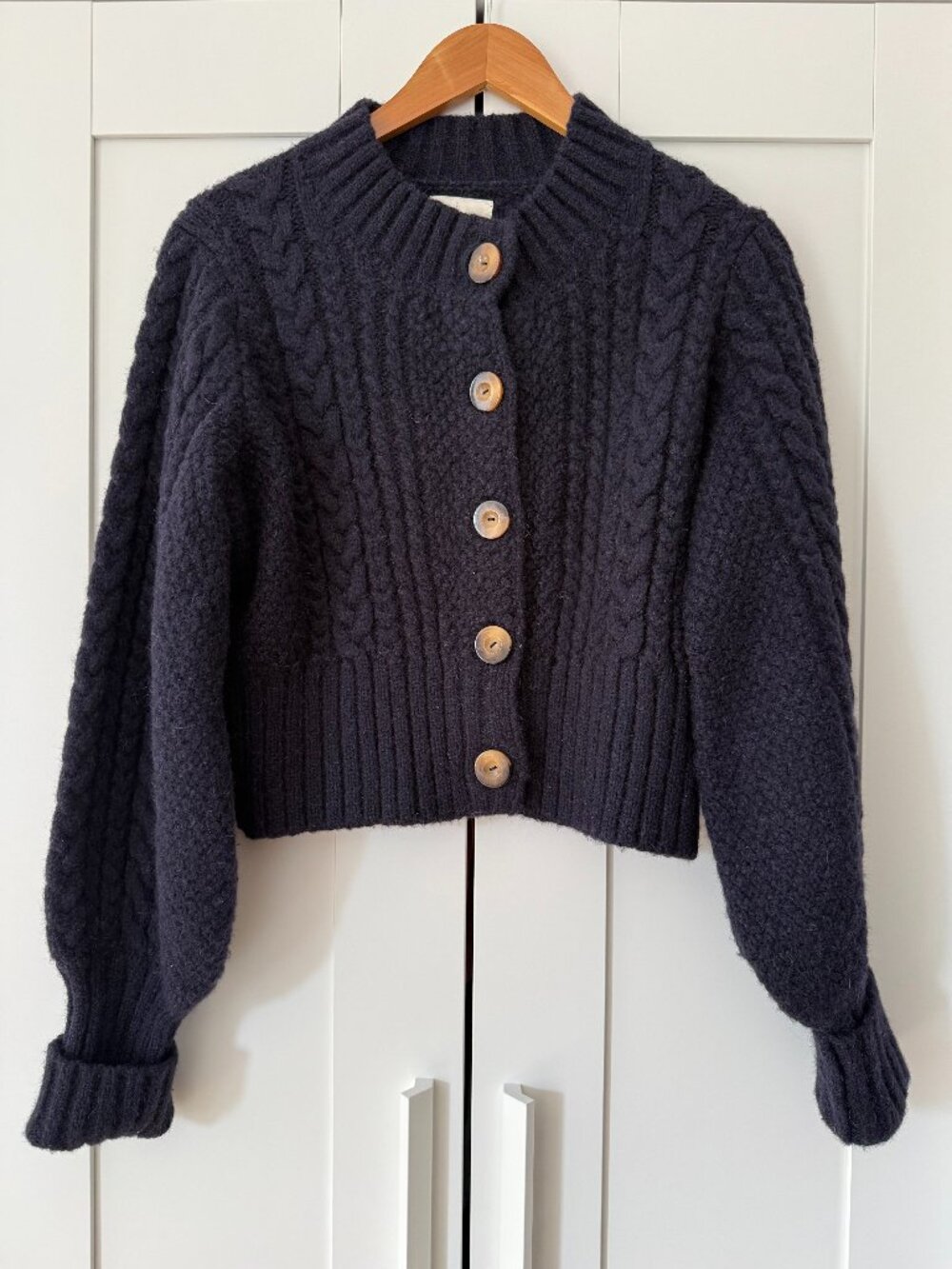 DÔEN Bernadette Sweater Dark Indigo Baby Alpaca Cardigan S